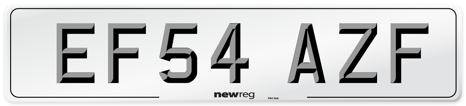 EF54 AZF Number Plate from New Reg